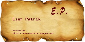 Ezer Patrik névjegykártya